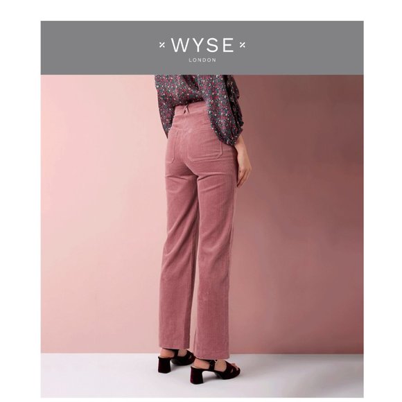 WYSE London - Falon Flare Jumbo Cord Trouser – Pink – Size 3 (8/M) - Picture 3 of 13